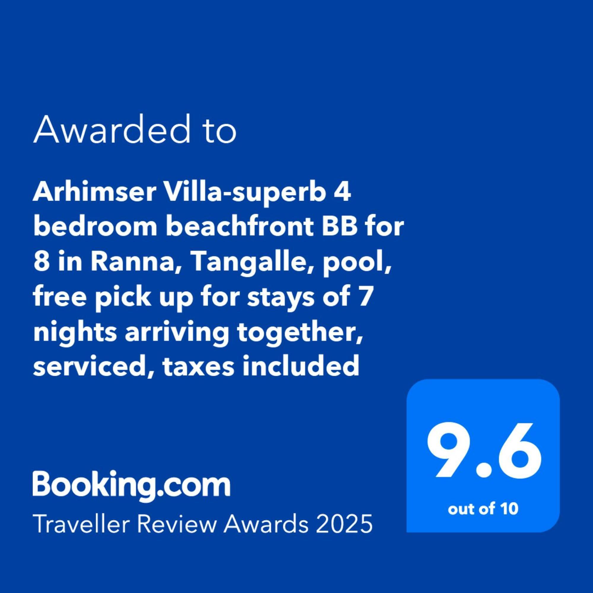 Arhimser Villa-Superb 4 Bedroom Beachfront For 8 In Ranna, Tangalle, Bb, Pool, Free Pick Up For 7 Night Stays Arriving Together, Serviced, Taxes Included エクステリア 写真